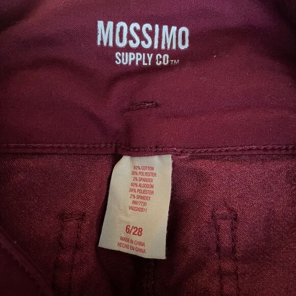 Red Mossimo High waist Shorts Cranberry Burgandy 3 button Soft Stretch Fabric - Picture 4 of 5